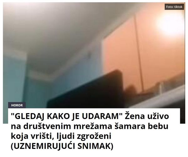 “GLEDAJ KAKO JE UDARAM” Žena uživo na društvenim mrežama šamara bebu koja vrišti, ljudi zgroženi (UZNEMIRUJUĆI SNIMAK)