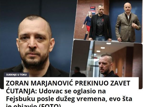 ZORAN MARJANOVIĆ PREKINUO ZAVET ĆUTANJA: Udovac se oglasio na Fejsbuku posle dužeg vremena, evo šta je objavio (FOTO)