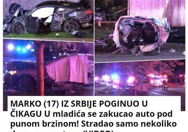 MARKO (17) IZ SRBIJE POGINUO U ČIKAGU U mladića se zakucao auto pod punom brzinom! Stradao samo nekoliko dana pre mature (VIDEO)