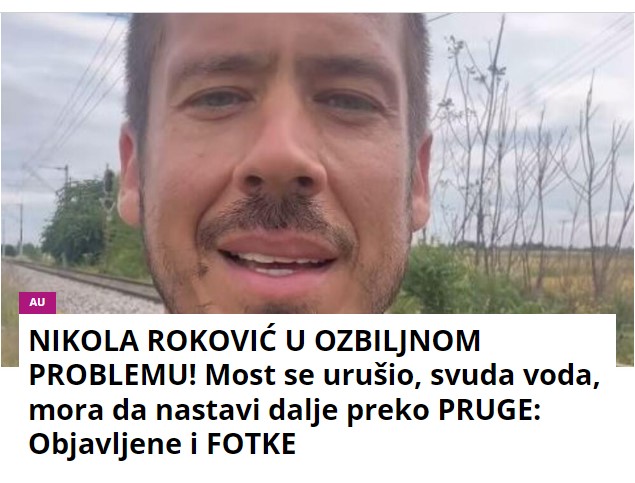 NIKOLA ROKOVIĆ U OZBILJNOM PROBLEMU! Most se urušio, svuda voda, mora da nastavi dalje preko PRUGE: Objavljene i FOTKE