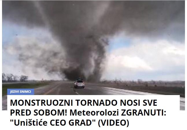 MONSTRUOZNI TORNADO NOSI SVE PRED SOBOM! Meteorolozi ZGRANUTI: “Uništiće CEO GRAD” (VIDEO)