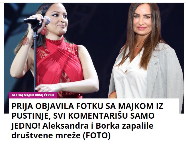 PRIJA OBJAVILA FOTKU SA MAJKOM IZ PUSTINJE, SVI KOMENTARIŠU SAMO JEDNO! Aleksandra i Borka zapalile društvene mreže (FOTO)