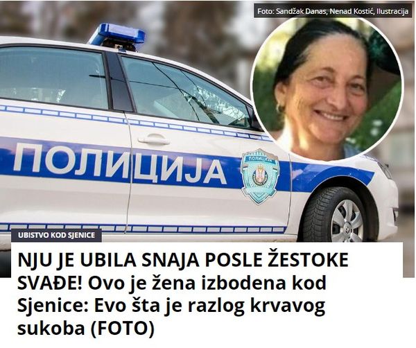 NJU JE UBILA SNAJA POSLE ŽESTOKE SVAĐE! Ovo je žena izbodena kod Sjenice: Evo šta je razlog krvavog sukoba (FOTO)