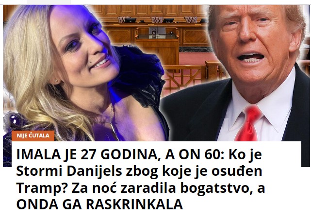 IMALA JE 27 GODINA, A ON 60: Ko je Stormi Danijels zbog koje je osuđen Tramp? Za noć zaradila bogatstvo, a ONDA GA RASKRINKALA