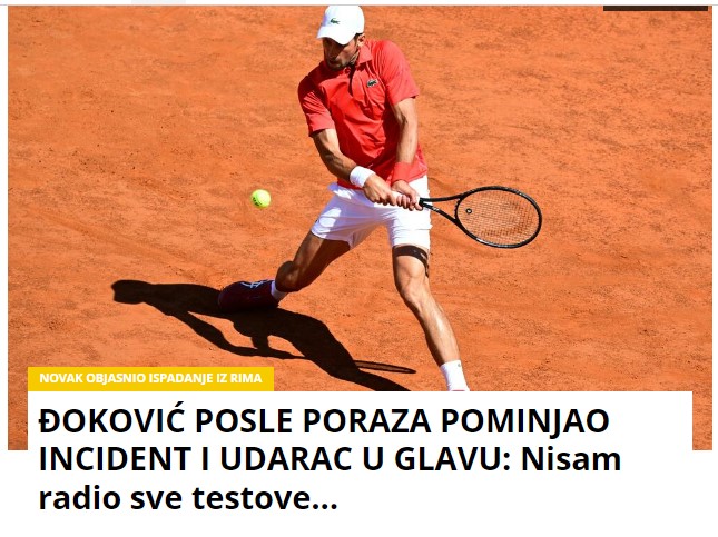 ĐOKOVIĆ POSLE PORAZA POMINJAO INCIDENT I UDARAC U GLAVU: Nisam radio sve testove…