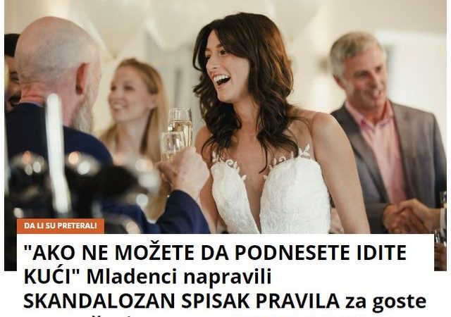 “AKO NE MOŽETE DA PODNESETE IDITE KUĆI” Mladenci napravili SKANDALOZAN SPISAK PRAVILA za goste na venčanju, ovo su STROGI ZAHTEVI