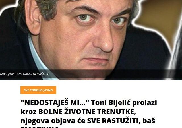 “NEDOSTAJEŠ MI…” Toni Bijelić prolazi kroz BOLNE ŽIVOTNE TRENUTKE, njegova objava će SVE RASTUŽITI, baš EMOTIVNO