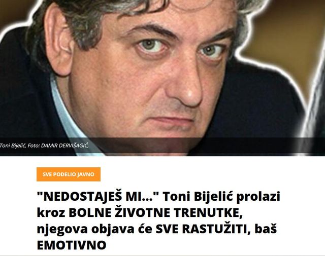 “NEDOSTAJEŠ MI…” Toni Bijelić prolazi kroz BOLNE ŽIVOTNE TRENUTKE, njegova objava će SVE RASTUŽITI, baš EMOTIVNO