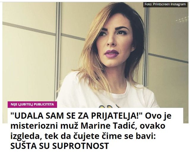 “UDALA SAM SE ZA PRIJATELJA!” Ovo je misteriozni muž Marine Tadić, ovako izgleda, tek da čujete čime se bavi: SUŠTA SU SUPROTNOST