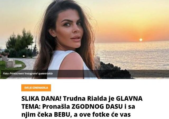 SLIKA DANA! Trudna Rialda je GLAVNA TEMA: Pronašla ZGODNOG DASU i sa njim čeka BEBU, a ove fotke će vas RASPAMETITI