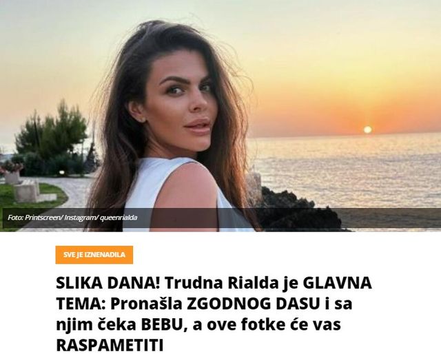 SLIKA DANA! Trudna Rialda je GLAVNA TEMA: Pronašla ZGODNOG DASU i sa njim čeka BEBU, a ove fotke će vas RASPAMETITI