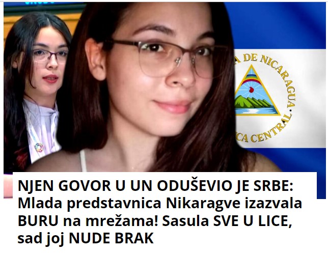 NJEN GOVOR U UN ODUŠEVIO JE SRBE: Mlada predstavnica Nikaragve izazvala BURU na mrežama! Sasula SVE U LICE, sad joj NUDE BRAK