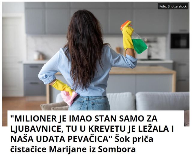 “MILIONER JE IMAO STAN SAMO ZA LJUBAVNICE, TU U KREVETU JE LEŽALA I NAŠA UDATA PEVAČICA” Šok priča čistačice Marijane iz Sombora