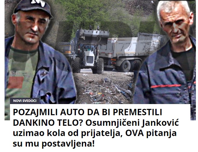 POZAJMILI AUTO DA BI PREMESTILI DANKINO TELO? Osumnjičeni Janković uzimao kola od prijatelja, OVA pitanja su mu postavljena!