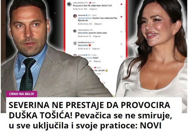 SEVERINA NE PRESTAJE DA PROVOCIRA DUŠKA TOŠIĆA! Pevačica se ne smiruje, u sve uključila i svoje pratioce: NOVI HAOS U NAJAVI FOTO