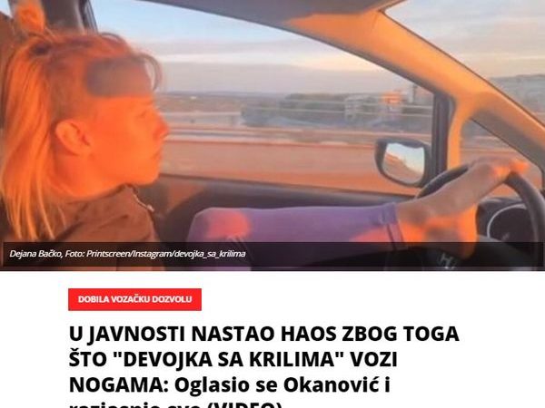 U JAVNOSTI NASTAO HAOS ZBOG TOGA ŠTO “DEVOJKA SA KRILIMA” VOZI NOGAMA: Oglasio se Okanović i razjasnio sve (VIDEO)