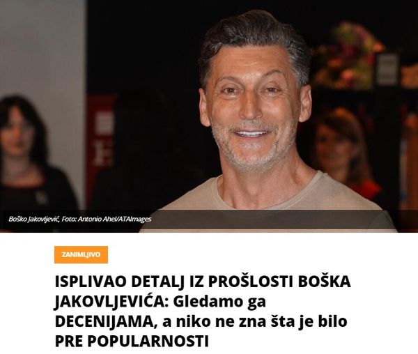 ISPLIVAO DETALJ IZ PROŠLOSTI BOŠKA JAKOVLJEVIĆA: Gledamo ga DECENIJAMA, a niko ne zna šta je bilo PRE POPULARNOSTI