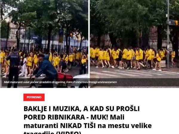 BAKLJE I MUZIKA, A KAD SU PROŠLI PORED RIBNIKARA – MUK! Mali maturanti NIKAD TIŠI na mestu velike tragedije (VIDEO)