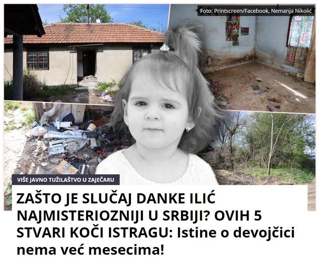 ZAŠTO JE SLUČAJ DANKE ILIĆ NAJMISTERIOZNIJI U SRBIJI? OVIH 5 STVARI KOČI ISTRAGU: Istine o devojčici nema već mesecima!