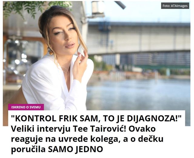 “KONTROL FRIK SAM, TO JE DIJAGNOZA!” Veliki intervju Tee Tairović! Ovako reaguje na uvrede kolega, a o dečku poručila SAMO JEDNO