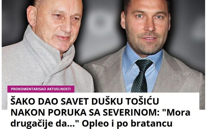 ŠAKO DAO SAVET DUŠKU TOŠIĆU NAKON PORUKA SA SEVERINOM: “Mora drugačije da…” Opleo i po bratancu Dadu: Odakle mu pravo?!