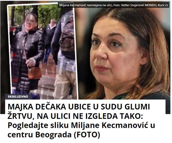 MAJKA DEČAKA UBICE U SUDU GLUMI ŽRTVU, NA ULICI NE IZGLEDA TAKO: Pogledajte sliku Miljane Kecmanović u centru Beograda (FOTO)