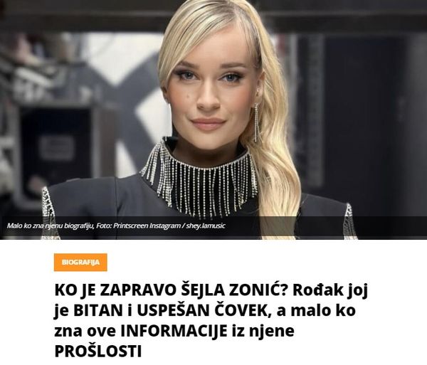 KO JE ZAPRAVO ŠEJLA ZONIĆ? Rođak joj je BITAN i USPEŠAN ČOVEK, a malo ko zna ove INFORMACIJE iz njene PROŠLOSTI