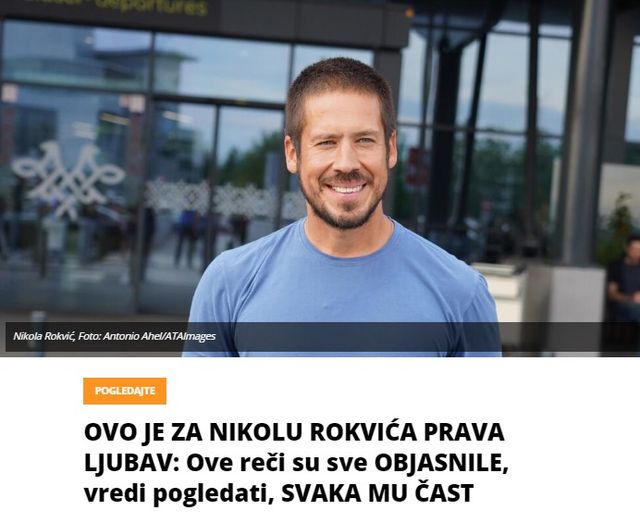 OVO JE ZA NIKOLU ROKVIĆA PRAVA LJUBAV: Ove reči su sve OBJASNILE, vredi pogledati, SVAKA MU ČAST