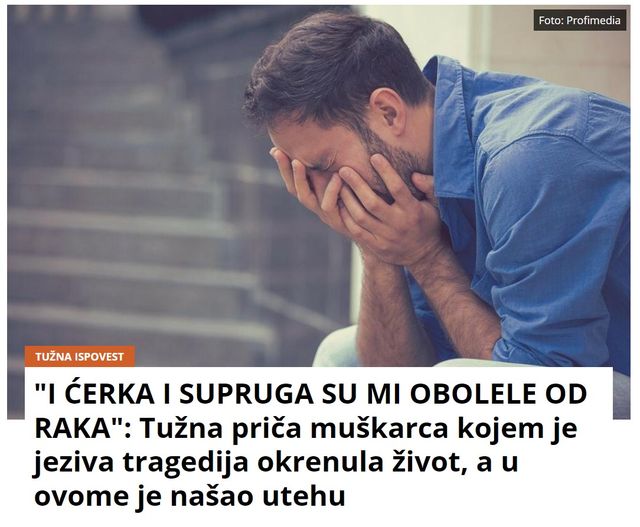 “I ĆERKA I SUPRUGA SU MI OBOLELE OD RAKA”: Tužna priča muškarca kojem je jeziva tragedija okrenula život, a u ovome je našao utehu