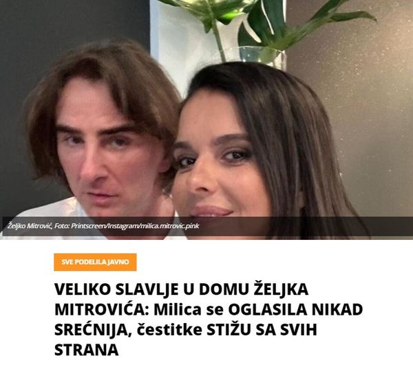 VELIKO SLAVLJE U DOMU ŽELJKA MITROVIĆA: Milica se OGLASILA NIKAD SREĆNIJA, čestitke STIŽU SA SVIH STRANA