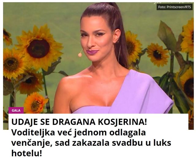 UDAJE SE DRAGANA KOSJERINA! Voditeljka već jednom odlagala venčanje, sad zakazala svadbu u luks hotelu!