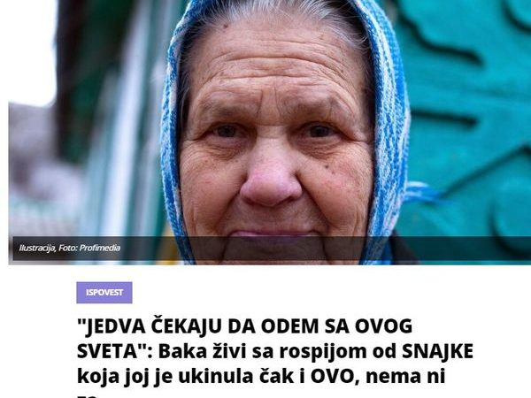 “JEDVA ČEKAJU DA ODEM SA OVOG SVETA”: Baka živi sa rospijom od SNAJKE koja joj je ukinula čak i OVO, nema ni za…