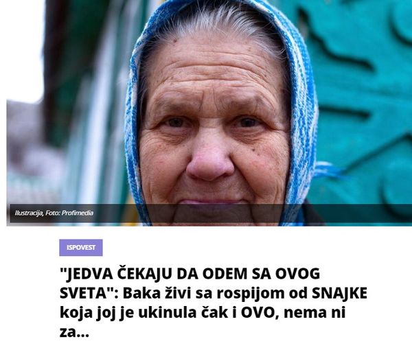 “JEDVA ČEKAJU DA ODEM SA OVOG SVETA”: Baka živi sa rospijom od SNAJKE koja joj je ukinula čak i OVO, nema ni za…