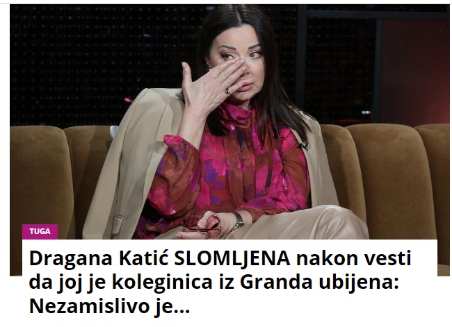 Dragana Katić SLOMLJENA nakon vesti da joj je koleginica iz Granda ubijena: Nezamislivo je…