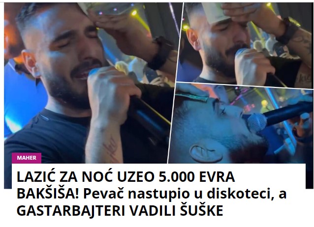 LAZIĆ ZA NOĆ UZEO 5.000 EVRA BAKŠIŠA! Pevač nastupio u diskoteci, a GASTARBAJTERI VADILI ŠUŠKE