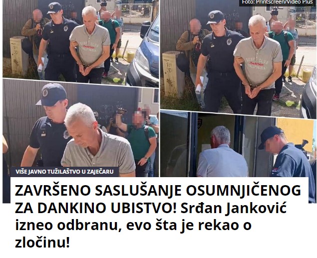 ZAVRŠENO SASLUŠANJE OSUMNJIČENOG ZA DANKINO UBISTVO! Srđan Janković izneo odbranu, evo šta je rekao o zločinu!