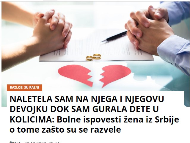 NALETELA SAM NA NJEGA I NJEGOVU DEVOJKU DOK SAM GURALA DETE U KOLICIMA: Bolne ispovesti žena iz Srbije o tome zašto su se razvele