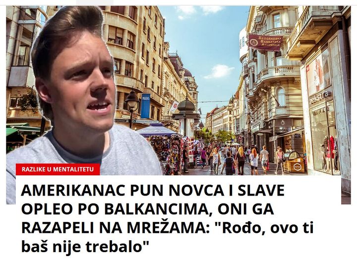 AMERIKANAC PUN NOVCA I SLAVE OPLEO PO BALKANCIMA, ONI GA RAZAPELI NA MREŽAMA: “Rođo, ovo ti baš nije trebalo”