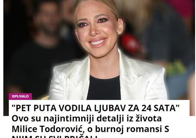 “PET PUTA VODILA LJUBAV ZA 24 SATA” Ovo su najintimniji detalji iz života Milice Todorović, o burnoj romansi S NJIM SU SVI PRIČALI