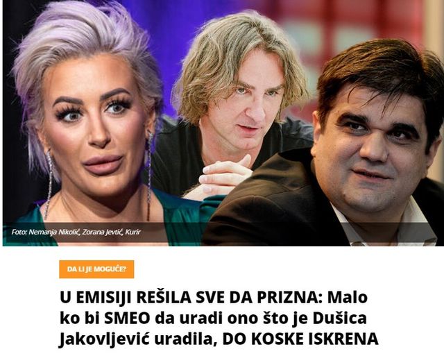 U EMISIJI REŠILA SVE DA PRIZNA: Malo ko bi SMEO da uradi ono što je Dušica Jakovljević uradila, DO KOSKE ISKRENA