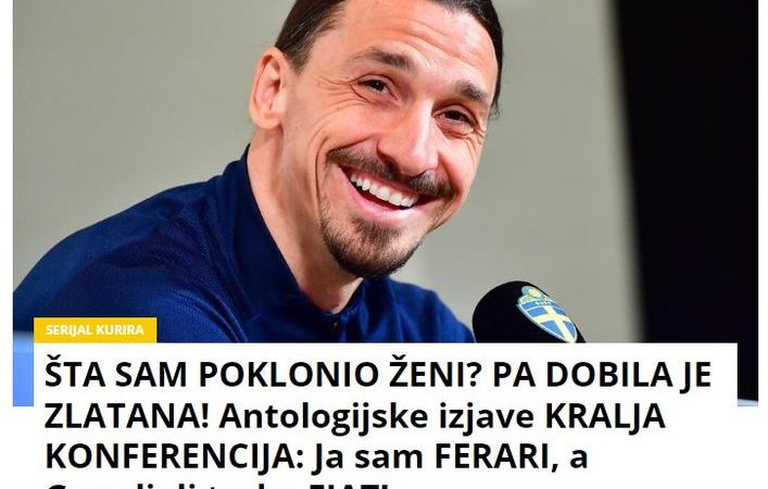 ŠTA SAM POKLONIO ŽENI? PA DOBILA JE ZLATANA! Antologijske izjave KRALJA KONFERENCIJA: Ja sam FERARI, a Gvardioli treba FIAT!