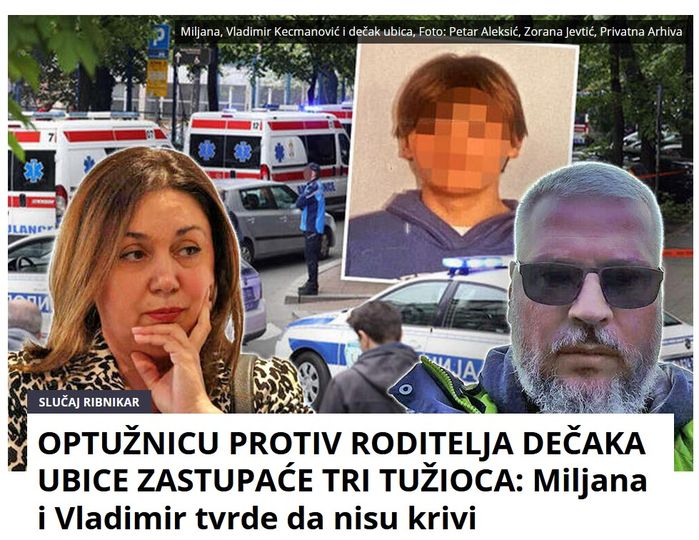 OPTUŽNICU PROTIV RODITELJA DEČAKA UBICE ZASTUPAĆE TRI TUŽIOCA: Miljana i Vladimir tvrde da nisu krivi