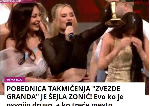 POBEDNICA TAKMIČENJA “ZVEZDE GRANDA” JE ŠEJLA ZONIĆ! Evo ko je osvojio drugo, a ko treće mesto