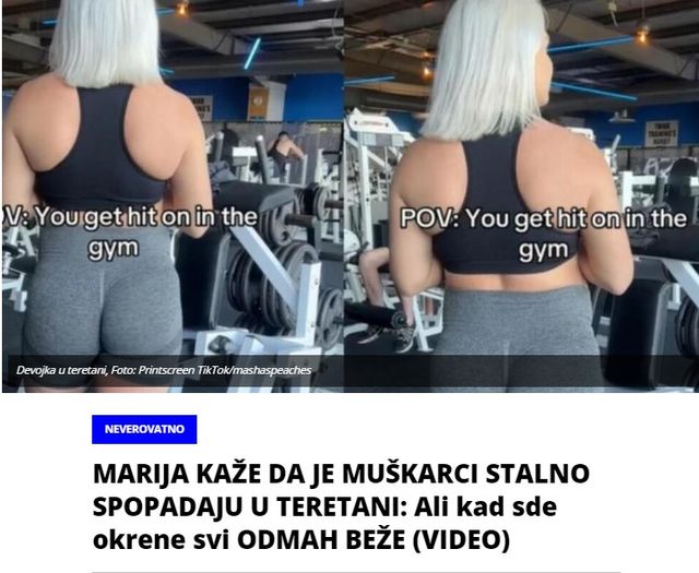 MARIJA KAŽE DA JE MUŠKARCI STALNO SPOPADAJU U TERETANI: Ali kad sde okrene svi ODMAH BEŽE (VIDEO)