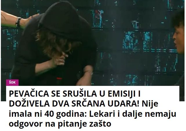 PEVAČICA SE SRUŠILA U EMISIJI I DOŽIVELA DVA SRČANA UDARA! Nije imala ni 40 godina: Lekari i dalje nemaju odgovor na pitanje zašto