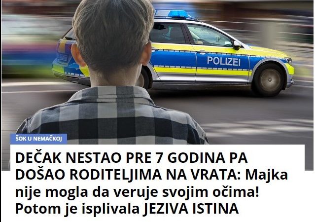 DEČAK NESTAO PRE 7 GODINA PA DOŠAO RODITELJIMA NA VRATA: Majka nije mogla da veruje svojim očima! Potom je isplivala JEZIVA ISTINA