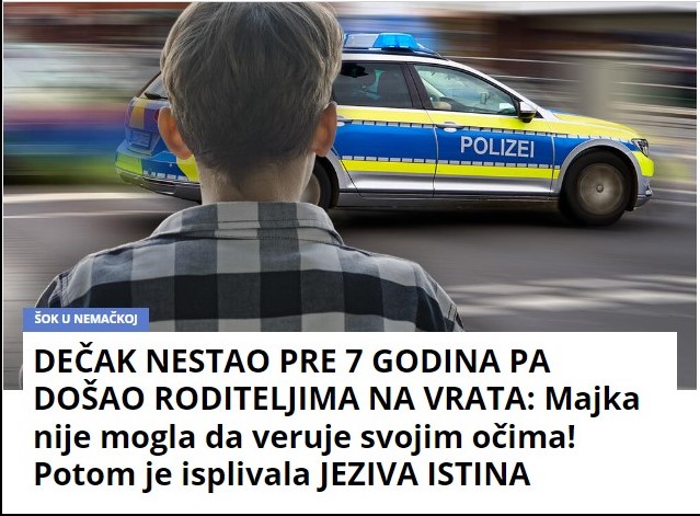 DEČAK NESTAO PRE 7 GODINA PA DOŠAO RODITELJIMA NA VRATA: Majka nije mogla da veruje svojim očima! Potom je isplivala JEZIVA ISTINA