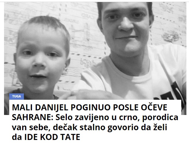 MALI DANIJEL POGINUO POSLE OČEVE SAHRANE: Selo zavijeno u crno, porodica van sebe, dečak stalno govorio da želi da IDE KOD TATE