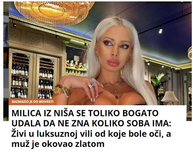 MILICA IZ NIŠA SE TOLIKO BOGATO UDALA DA NE ZNA KOLIKO SOBA IMA: Živi u luksuznoj vili od koje bole oči, a muž je okovao zlatom