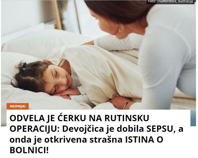 ODVELA JE ĆERKU NA RUTINSKU OPERACIJU: Devojčica je dobila SEPSU, a onda je otkrivena strašna ISTINA O BOLNICI!